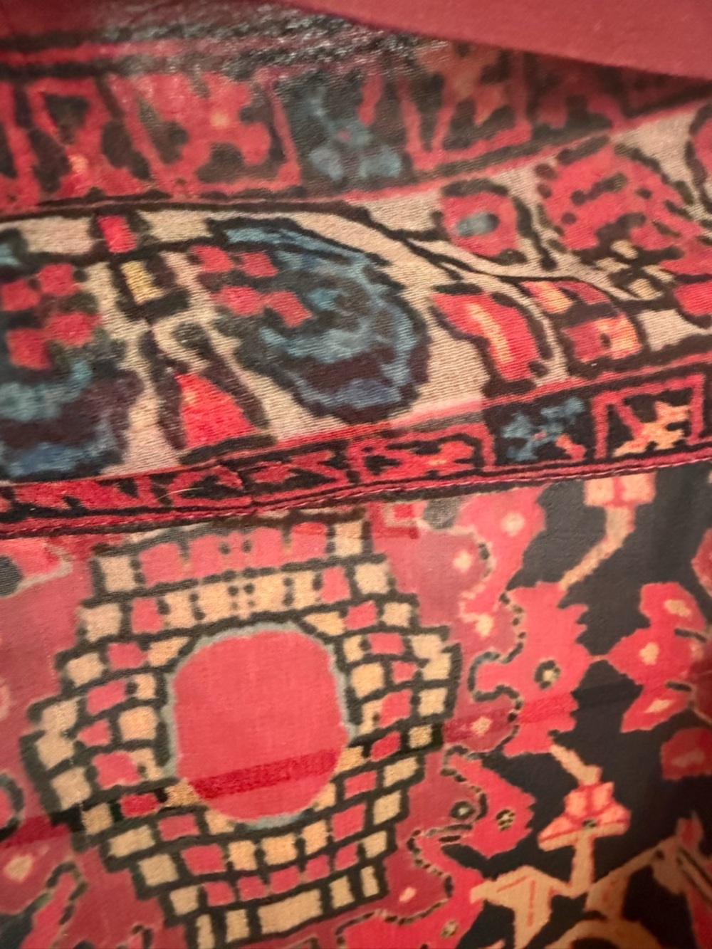 Soft Surroundings Red Paisley Sheer Kimono - Picture 6 of 9